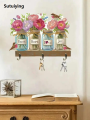 Sutuiying 1pc/Set DIY Diamond Painting Wall Hangers with Hooks Wall Mounted Fifty percent discount Wooden Coat Hook with 3 Metal Hooks Diamond Art Hooks for Keys. 