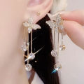 【VisioN Super Shop】Women’s Drop Earrings Crystal Girls Accessories Special Day Korean Style Female Earring. 