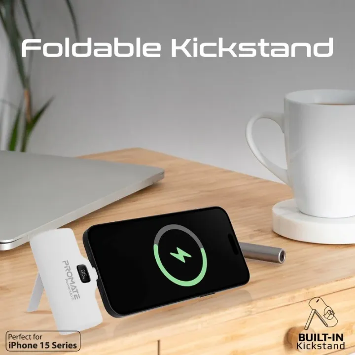 Promate%20POWERUP-C,%20Power%20Bank%20with%20Built-In%20USB-C%20Connector,%20Premium%205000mAh%20Mini%20Capsule%20Fast%20Charging,%2020W%20USB-C%20Power%20Delivery,%20LED%20Display%20and%20Foldable%20Kickstand%20-%20Image%203