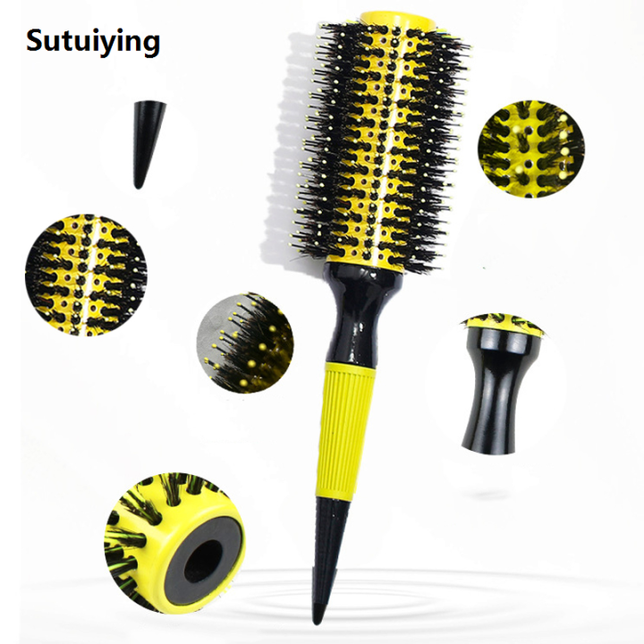 Sutuiying%201pc/%20Yellow%20Aluminum%20Tube%20Roller%20Comb%20-%20Fluffy%20Styling%20Hairbrush%202025%20Wavy%20Styling%20Brush%20Stylish%20hairbrush%20for%20all%20hairstyles%20-%20Image%202