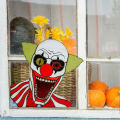Certiou Whimsical Halloween Decor Handmade Stained Glass Clown Sun Catcher for Halloween Decor Spooky Gothic Home Ornament Halloween Decoration. 