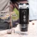 Portable Electric Espresso Coffee Machine Cordless Heating Single Serve Mini Coffee Maker with 2-IN-1 Coffee Powder/Capsule Bin 18Bar Pump Pressure Auto Brew Built-in 2500mAh Battery. 