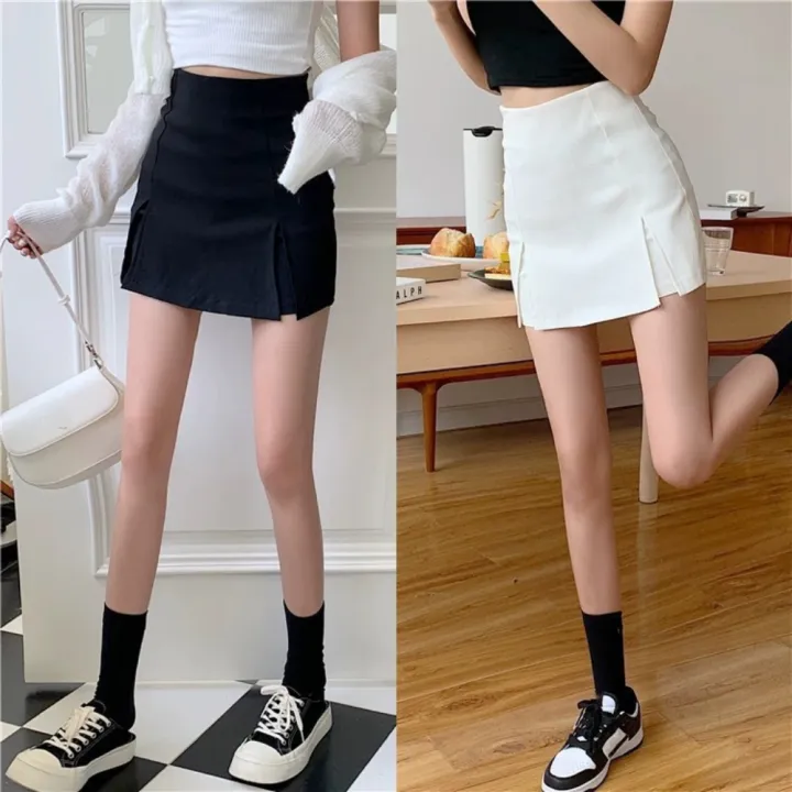 Spicy%20Girl%20High%20Waist%20Women's%20Split%20Skirts%20Black%20White%20Irregular%20Slit%20Short%20Skirt%20Streetwear%20with%20Safty%20Pants%20A-line%20Wrap%20Hip%20Mini%20Skirt%20Party%20-%20Image%208