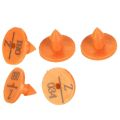 100Pcs Plastic Animal Livestock Ear Tag for Rabbit Fox Dog (Orange). 