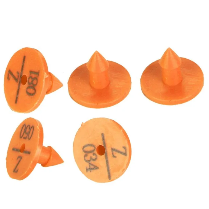 100Pcs%20Plastic%20Animal%20Livestock%20Ear%20Tag%20for%20Rabbit%20Fox%20Dog%20(Orange)%20-%20Image%202