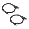 2X DB9 9 Pin VGA Female Cable ,DB 9 Female to 3.5mm (1/8In) Stereo Male Serial Data Cable-6 Feet. 