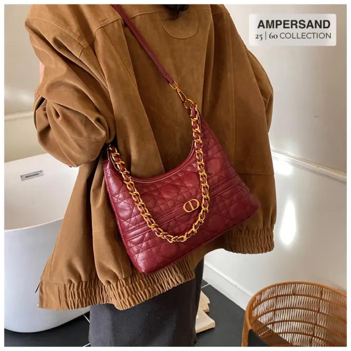AMPERSAND%2025%20%7C%2060%20%20%7C%20Glossy%20Premium%20PU%20Leather%20Ladies%20Handbag%20%7C%20Shoulder%20Bag%20For%20Girls%20%7C%20Crossbody%20Bag%20For%20Women%20%7C%20Chain%20Handle%20Fashion%20Bag%20%7C%20Check%20Design%20Hand%20Bag%20For%20Women%202160%20-%20Image%202