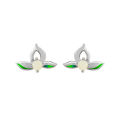 【Top Picks】New Chinese Natural Hetian Jade Lotus Ear Stud Women's Advanced Earrings Simple Elegant Glue Dropping Earrings. 