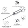 fasdaga 2x Meat Injector Syringe, 2-Oz Marinade Flavor Injector 304 Stainless Steel with 6 Professional Needles. 