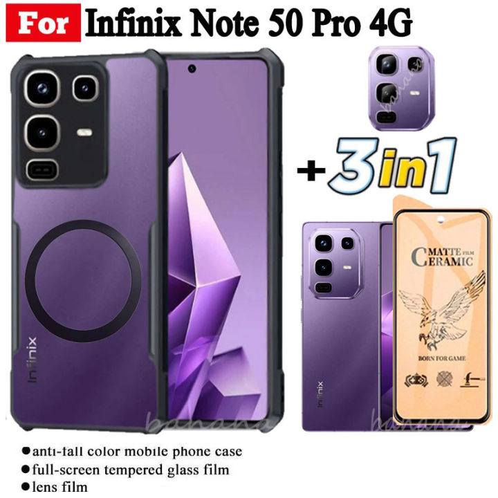 Infinix%20Note50%20Pro%20Shockproof%20Phone%20Case%20With%20Magnetic%20Wireless%20Charging%20Sticker%20For%20Infinix%20Note%2050%20Hot%2050%20Pro%20Hot%2050i%20X6531%20Privacy%20Tempered%20Glass%20Screen%20Protector%20and%20Lens%20Film%20-%20Image%202