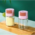 Press-type Glass Sealed Salt Control Bottle Condiment Home Condiment Moisture proof Salt Dispenser Sprinkle Salt Seasoning Bottle Sugar Jar. 