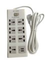 7 Ports Multiplug Extension Cords with Heavy Duty Power Universal Multi Plug. 