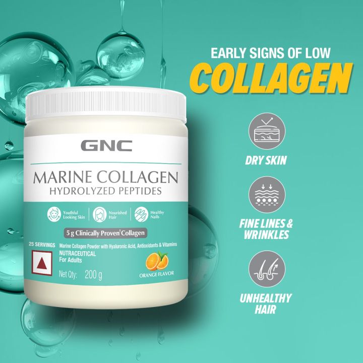 GNC%20Marine%20Collagen%20Hydrolyzed%20Peptides%20200g%20(Orange%20Flavor)%20With%20Reduce%20Fine%20Lines%20&%20Wrinkles%20For%20Youthful%20Skin%20-%20Image%203