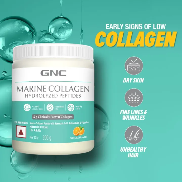 GNC%20Marine%20Collagen%20Hydrolyzed%20Peptides%20200g%20(Orange%20Flavor)%20With%20Reduce%20Fine%20Lines%20&%20Wrinkles%20For%20Youthful%20Skin%20-%20Image%203