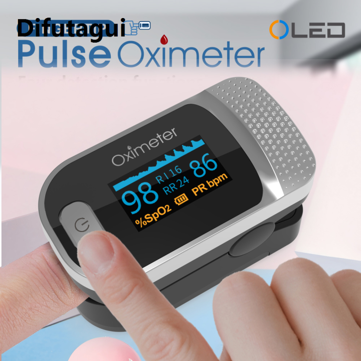 Difutagui 【2025 Version】 KIUZOU Finger Pulse Oximeter SPO2 PR PI RR Blood Oxygen Saturation Meter Heart Rate Monitor OLED Oximetro De Dedo