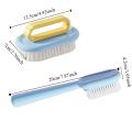 2PCS/SET Durable Plastic Long Handled Shoe Brush Soft Bristled Ergonomic Board Brush Portable Shoe Washing Brush Household Use. 