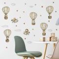 Cartoon Animals Elephant Giraffe Hot Air Balloon Wall Sticker for Kids Boys Girls Baby Room Decoration Children Wallpaper. 