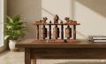 Om Mane Prayer - Tibetan Prayer Wheel Set - 42*16*10cm / 1.5kg / Handcrafted Wooden– Spiritual Elegance for Your Home. 
