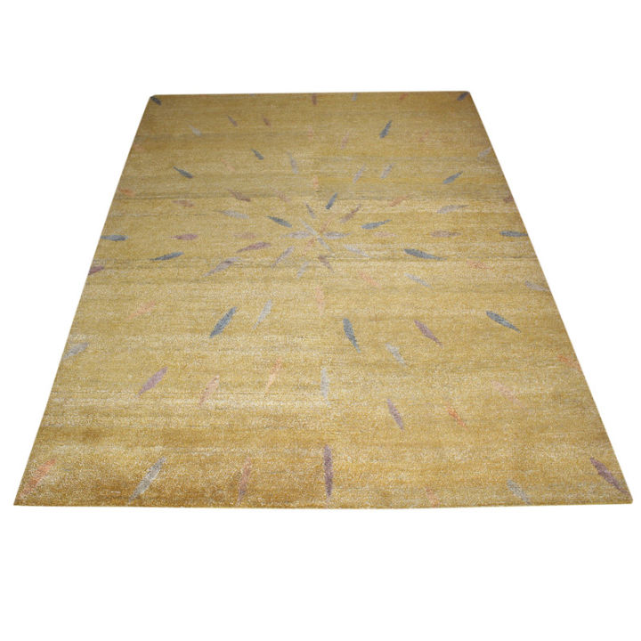 Natural and Color Hemp With Yellow Wool 80 Knot Carpet