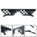 Thug Life Glasses Deal With It Glasses Pixel For Women And Men - Black Mosaic Design Unisex Sunglasses |. 