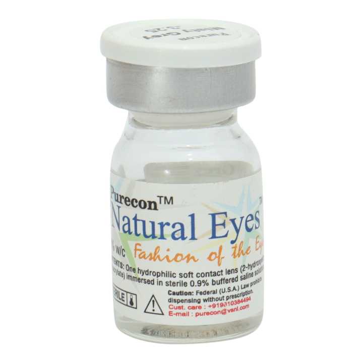 Purecon Natural Eyes Misty Grey Contact Lenses -3.00