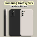 Original For Samsung Galaxy S22 Silicone Full Cover Case Straight edge Phone Case Cover. 