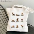 Shopping Bag For Women Beagle Dog Yoga Printed Kawaii Bag Harajuku Shopping Canvas Shopping Bag Girl Handbag Tote Shoulder Handbag J4EE. 