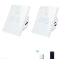 Tuya Smart Zigbee Smart Switch With Touch Panel Eu Standard Light Switch App Remote Control Compatiable with Alexa Google Home. 