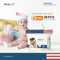 MumBuds USA ZIPLOCK Tape Style Diapers Size-6 XXL (16–22 kg) 34 Pcs | Ultra Thin, Soft & Breathable Baby Diapers. 