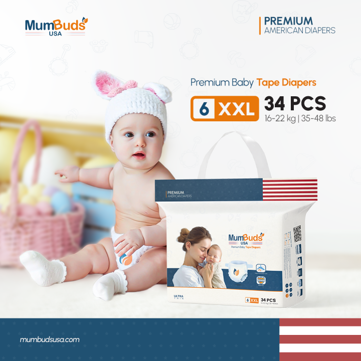 MumBuds%20USA%20ZIPLOCK%20Tape%20Style%20Diapers%20Size-6%20XXL%20(16%E2%80%9322%20kg)%2034%20Pcs%20%7C%20Ultra%20Thin,%20Soft%20&%20Breathable%20Baby%20Diapers%20-%20Image%203