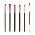 Beauty Facial Synthetic Mascara Brush Eyebrow Set Eye Makeup Brush 6Pcs Eyeshadow Foundation Soft Hair Makeup Tools. 