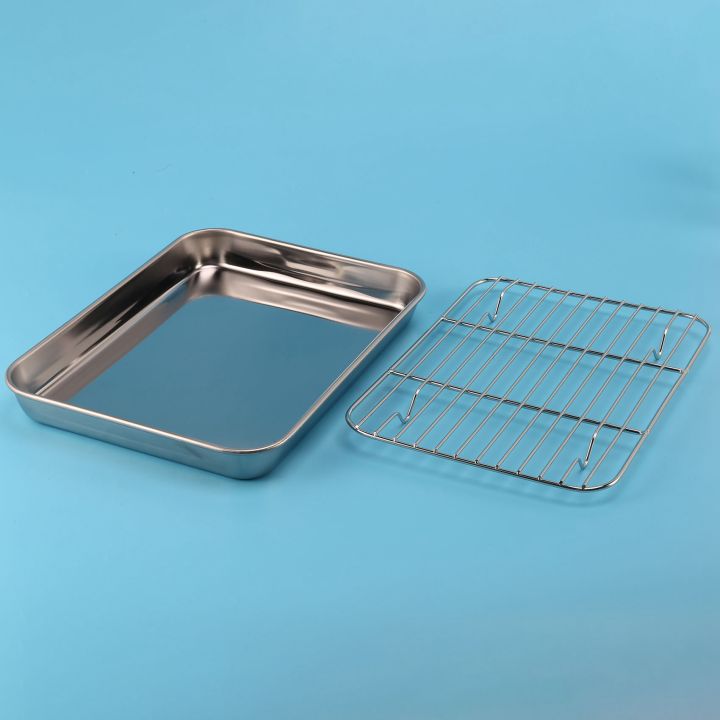 9%20Inch%20Toaster%20Oven%20Tray%20and%20Rack%20Set,%20Small%20Stainless%20Steel%20Baking%20Pan%20with%20Cooling%20Rack,Dishwasher%20Safe%20Baking%20Sheet%20-%20Image%205