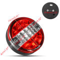 Rear Tail Light Round Hamburger LED For Lamp Lorry Truck Car Van Trailer 24V Red & White. 