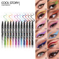 coolstory cool color eyeliner matte long lasting quick dry waterproof 12 color paint face color cross-border makeup. 