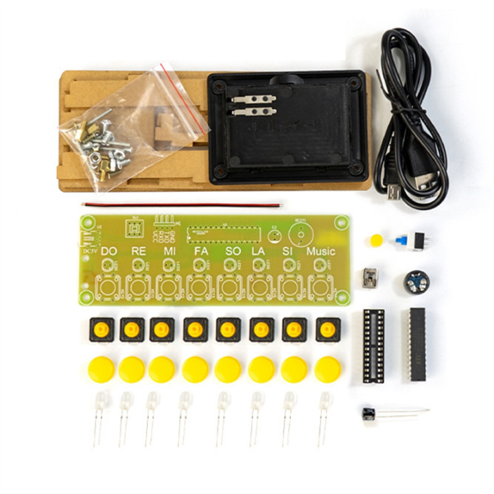 DIY 8 Keys Electronic Piano Kit Musical Note Circuit Board Soldering Practice Assembly DIY Electronic Kit