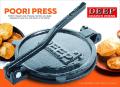 Cast Iron Heavy Weightage Deep Casting Bid Puri/ Roti/ Chapati Maker Press for Kitchen. 