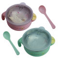 Stainless Steel Hot Water Injectable Baby Feeding Bowl with Handles & Spoon. 