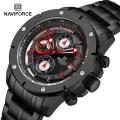 NaviForce NF8056 Business Fashion Chronograph Date Display Stainlees Steel Watch For Men - Red/Black. 
