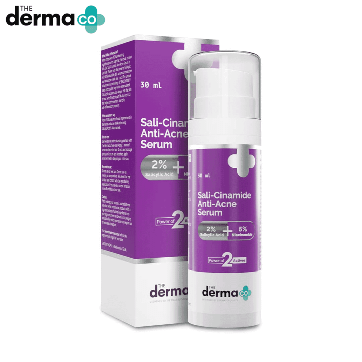 The Derma Co Sali-Cinamide Anti-Acne Face Serum with 2% Salicylic Acid & 5% Niacinamide for Acne & Acne Marks - 30ml