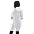 White Net Full Sleeve Pocket Design Outer For Women. 