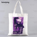 Sutuiying Gojo Satoru Jujutsu Kaisen Otaku Women Men Handbags Canvas Luxury Tote bags Reusable Cotton High capacity Shopping Bag. 