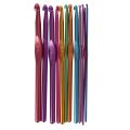 12x Metal Needles Crochet Hooks Set With Case Yarn Craft Kit Multicolor random. 