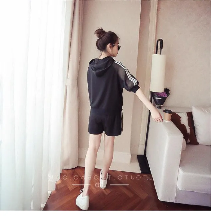 Korean%20Fashion%20Summer%20Korean%20Version%20Plus%20Size%20Hooded%20Casual%20Sports%20Set%20Female%20Fashion%20Loose%20Shorts%20Two%20Pieces%20Set%20Tide%20-%20Image%206