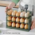 3 Layer Flip Type Refrigerator Egg Storage Box Stand Organizer Tray. 