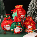 Fabric Gift Bag Festive Handle Reusable Drawstring Bag Multi-size Storage Bag for Christmas New Year Party Jewelry Kids. 