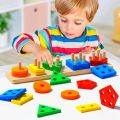 ShapeWise Montessori Puzzle – Safe Wooden Toy for Kids with Sorting, Stacking & Learning Features. 