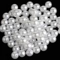 6mm 50 Gram Packet Round White Pearl Plastic Beads. 