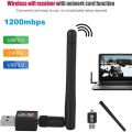 USB WiFi Adapter 1200Mbps USB 2.0 WiFi Dongle 802.11n Wireless Network Adapter High Gain Antenna For Desktop. 