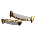 Hip Hop Teeth Set Top & Bottom Half Teeth Fangs Slim Grills Halloween. 