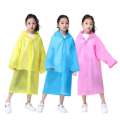 poncho Waterproof reusable with hood Childrens outdoor travel portable transparent raincoat. 